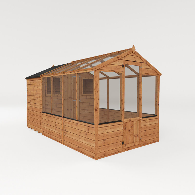 Mercia 12 x 6ft Traditional Apex Greenhouse/Shed Combi, No