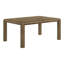 Table de salle à manger Rell avec plateau en placage de chêne noueux et brun antique de 64 à 82 pouces