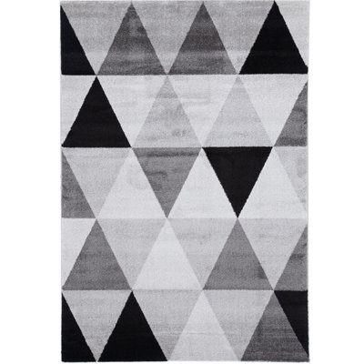 Rectangle Geometric Flatweave Area Rug