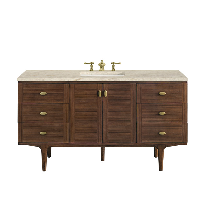 Amberly 60" Single Bathroom Vanity Set, Tajnar Eclos, 8" Widespread