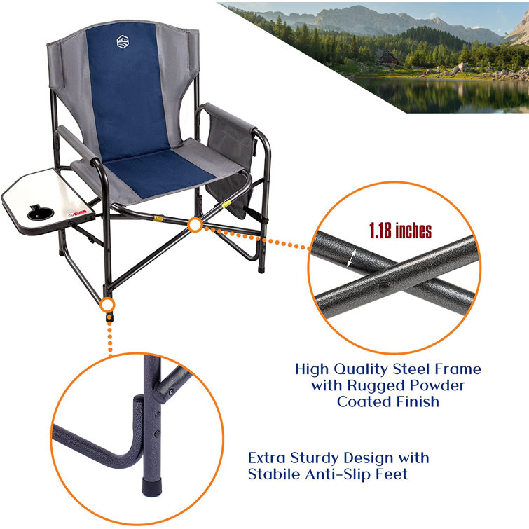 Arlmont & Co. Lourenco Oversized Outdoor Folding Camping Directors Chair  with Side Table & Pocket for Beach, Fishing, Trip, Picnic, Lawn - Wayfair  Canada