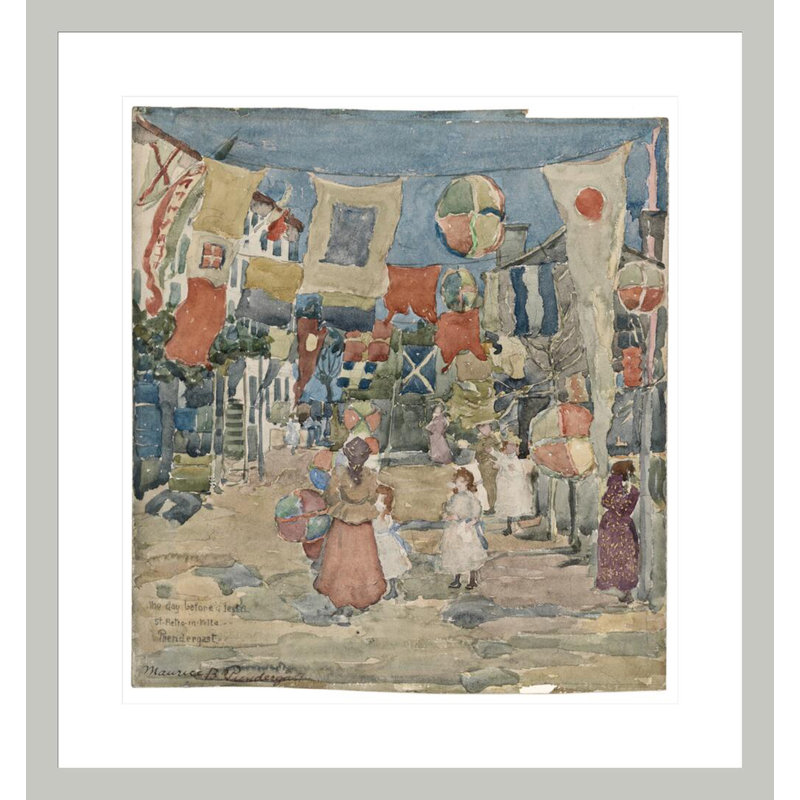 Fiesta-Venise-S. «Pietro in Volta» par Maurice Brasil Prendergast, impression giclée sur cadre, 25.14" H x 23.5" W