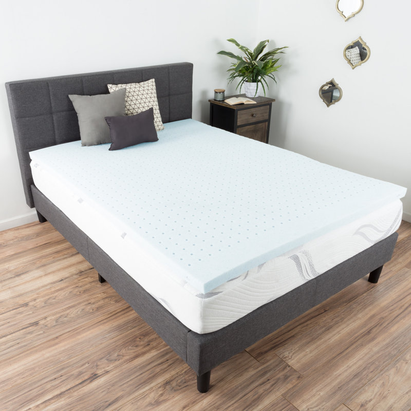 Surmatelas en mousse viscoélastique imprégnée de gel - Surmatelas en mousse viscoélastique de 2 po - Support, refroidissement, confort