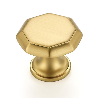 Gold Cabinet Knobs And Drawer Pulls, 5-Pack Single Hole Hardware For Kitchen, Bathroom, Dresser, And Cupboard