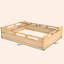 Lit plateforme grand format avec garde-corps pleine longueur, base de lit grand profil bas, aucun sommier tapissier requis, naturel-1364036805