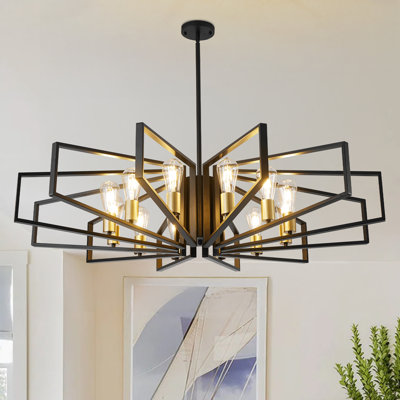 12 - Light Dimmable Geometric Chandelier