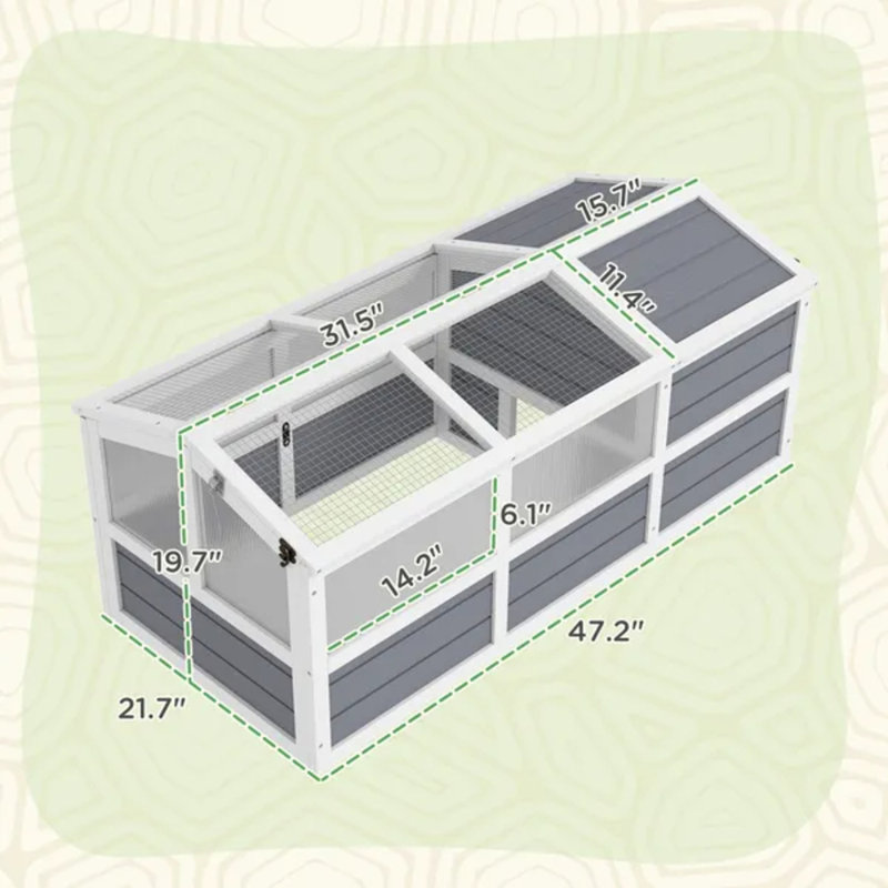 Light Gray Bottomless Outdoor Tortoise Enclosure