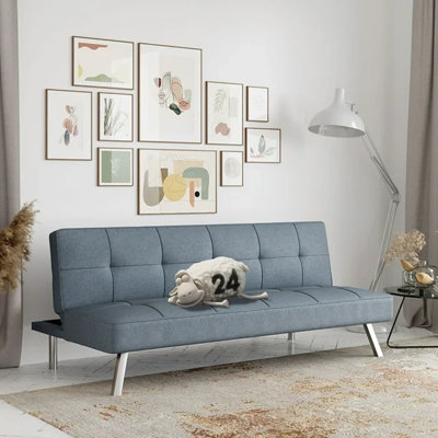 Canapé convertible capitonné en tissu de polyester 66,1 po Serta Jameson