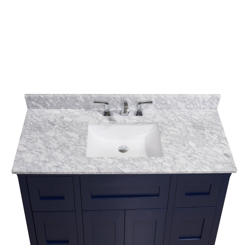 Altair 49 in. Carrara Marble Vanity Top with Ceramic Sink