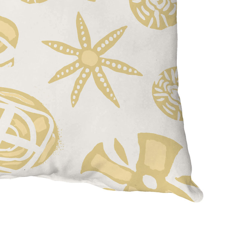 Geometric Outdoor Reversible Throw Pillow, Yellow