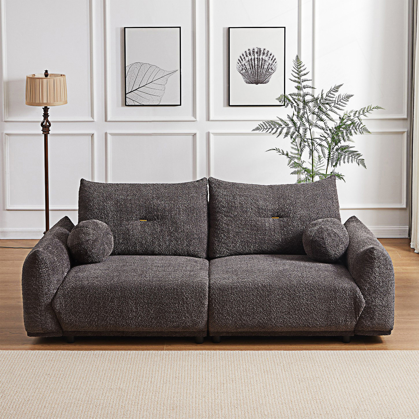 Mercer41 2-Seater Cushion Sofa, Comfortable Sofa With 2 Cushions And 2 ...