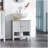 Pedestal Sink Storage Cabinet, Under Sink Cabinet, Bathroom Vanity Cabinet With Adjustable Shelf And Open Bottom Shelf, Gray