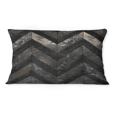 Grey Black Chevron Magic II - Transitional Lumbar Pillow