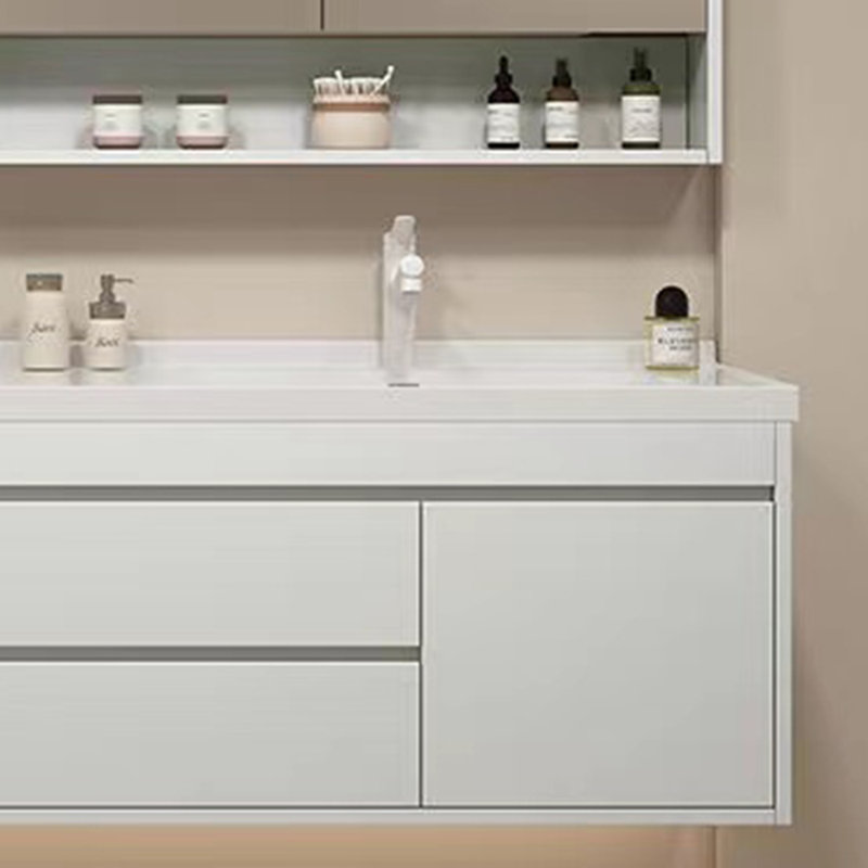 Meuble-lavabo avec plateau Obrian, Blanc