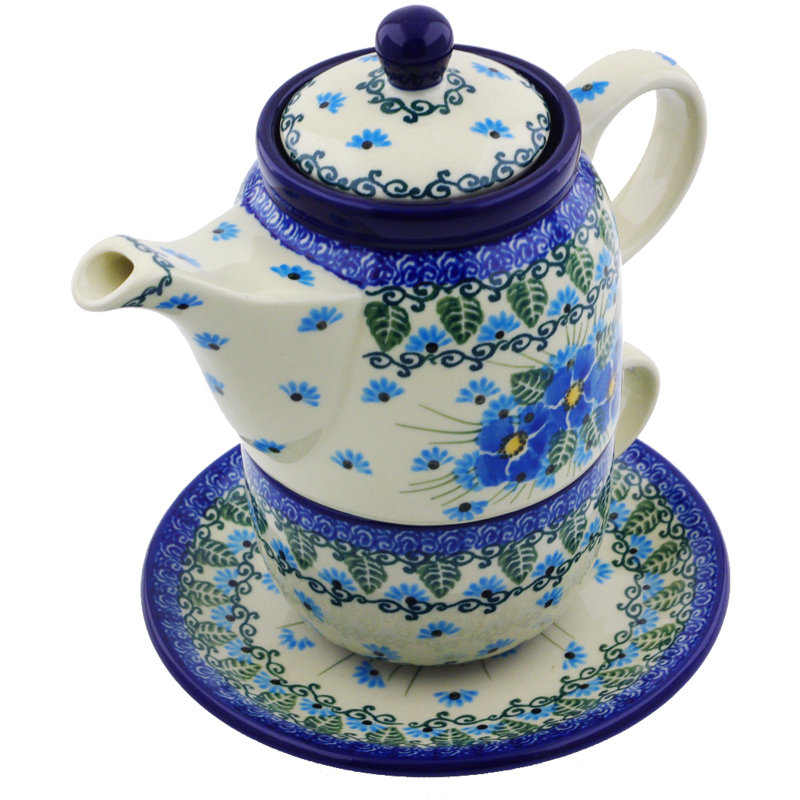 Polmedia 17oz. Floral Teapot