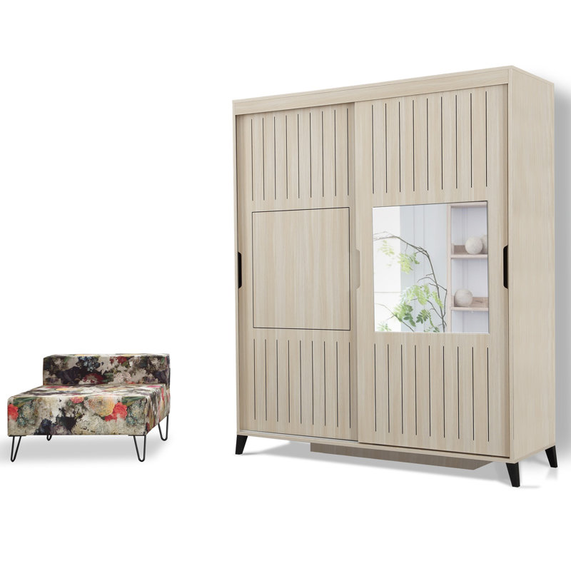 Armoire Suellen, H 85 po x l 59,06 po x P 23,6 po, Chêne
