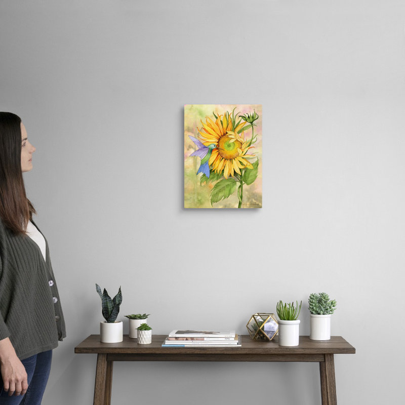 «Summer Fun Bird», art mural, Toile tendue, H 12 po x l 16 po x P 1,25 po