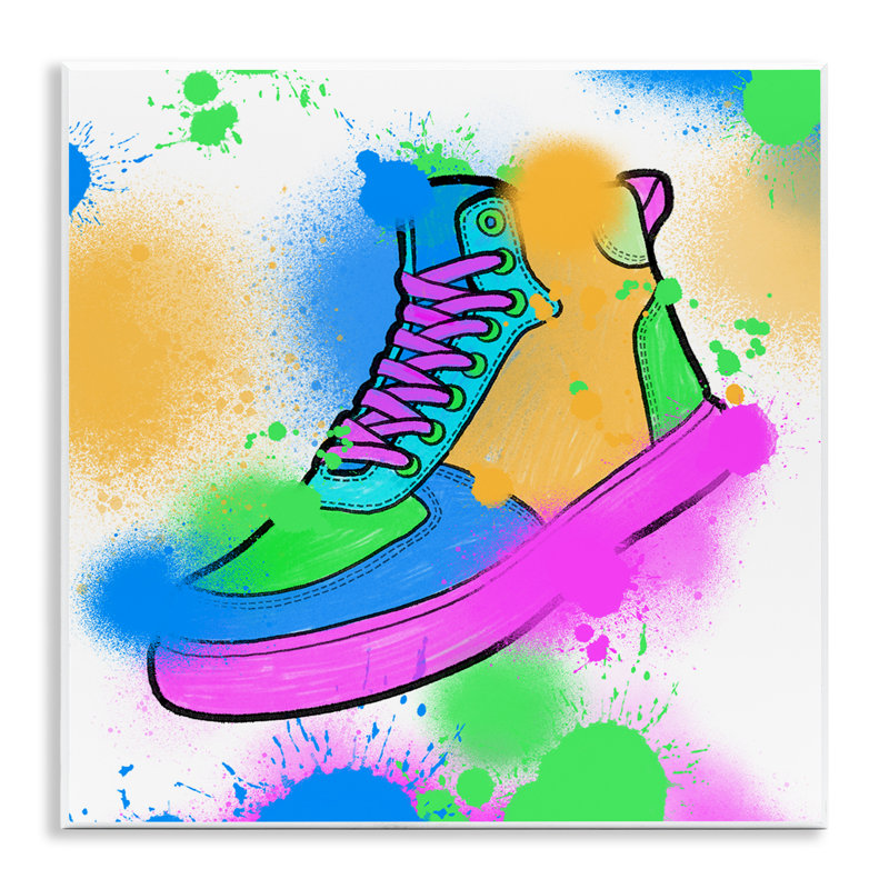 Splattered Cool Sneakers Wall Plaque Art by Marcus Prime