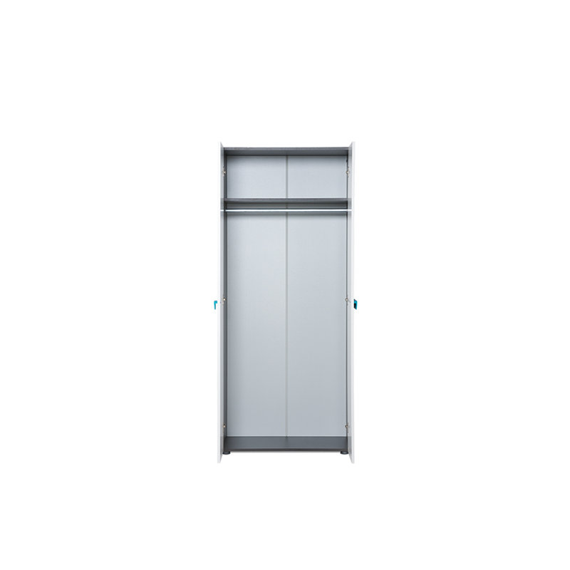 Godwin 2 Door Wardrobe, Black-grey/White/Blue