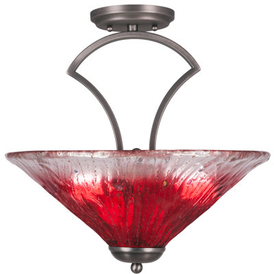 Ampoule semi-encastrée 3 lumières Zilo avec verre cristal 16 po
