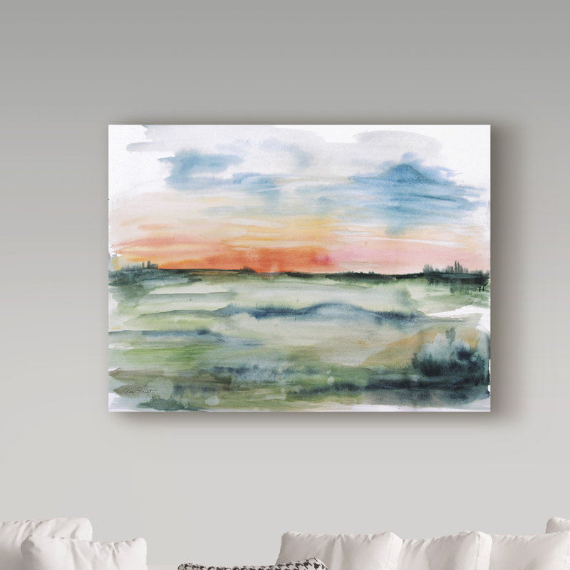 «Watercolor Landscape» par Deagen, reproduction sur toile tendue, H 14 po x l 19 po x P 2 po