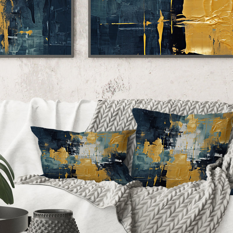 Coussin décoratif "Reproduction d'art abstrait" sur un tableau abstrait