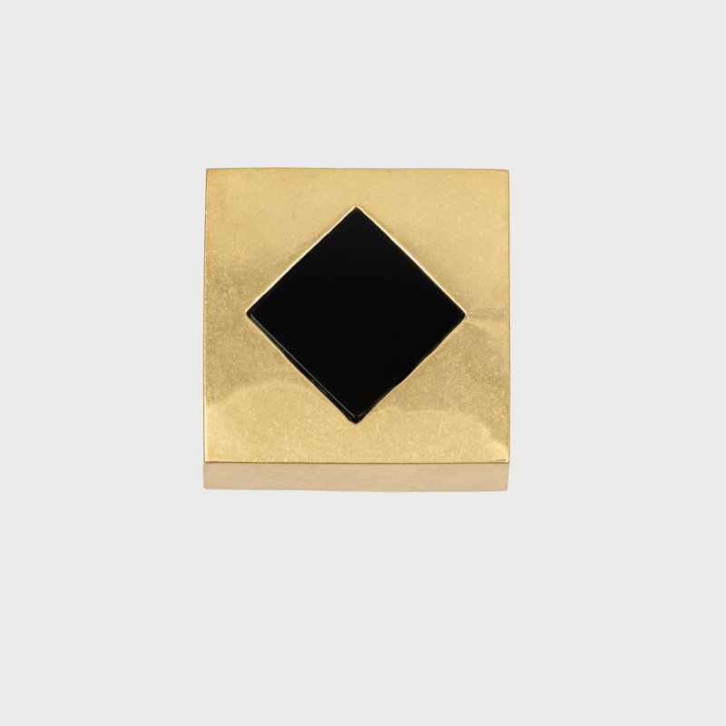 Deco Cube Napkin Rings, Worn Gold/Hematite