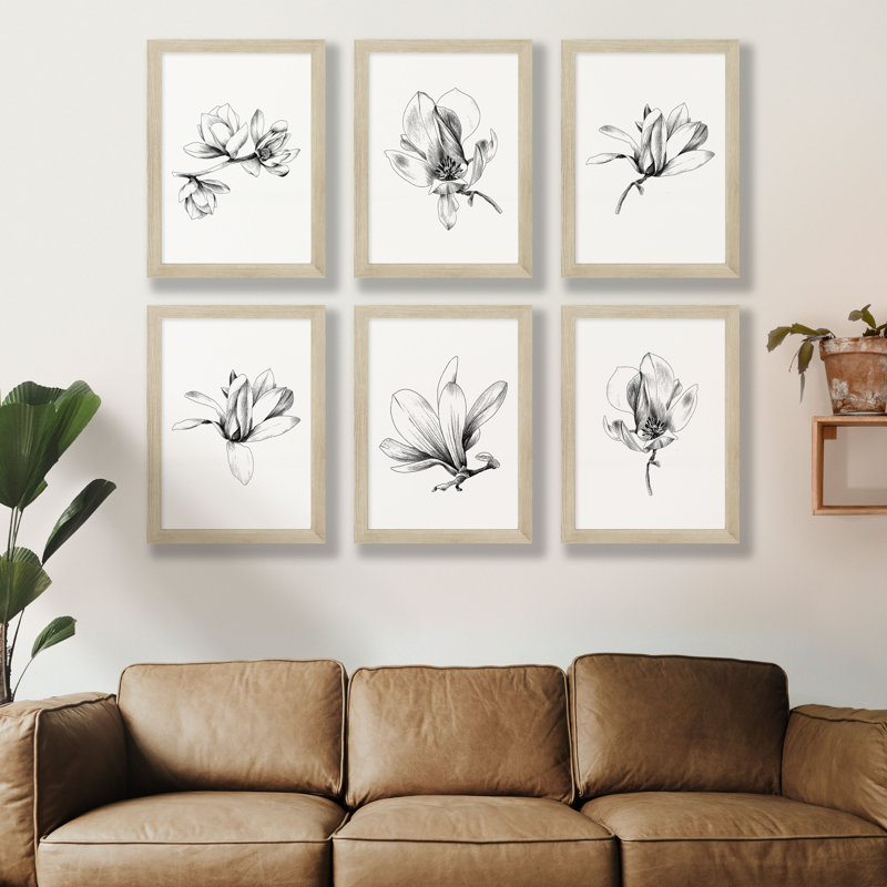 Ensemble de 6 reproductions sans cadre, H 7 po x l 4 po