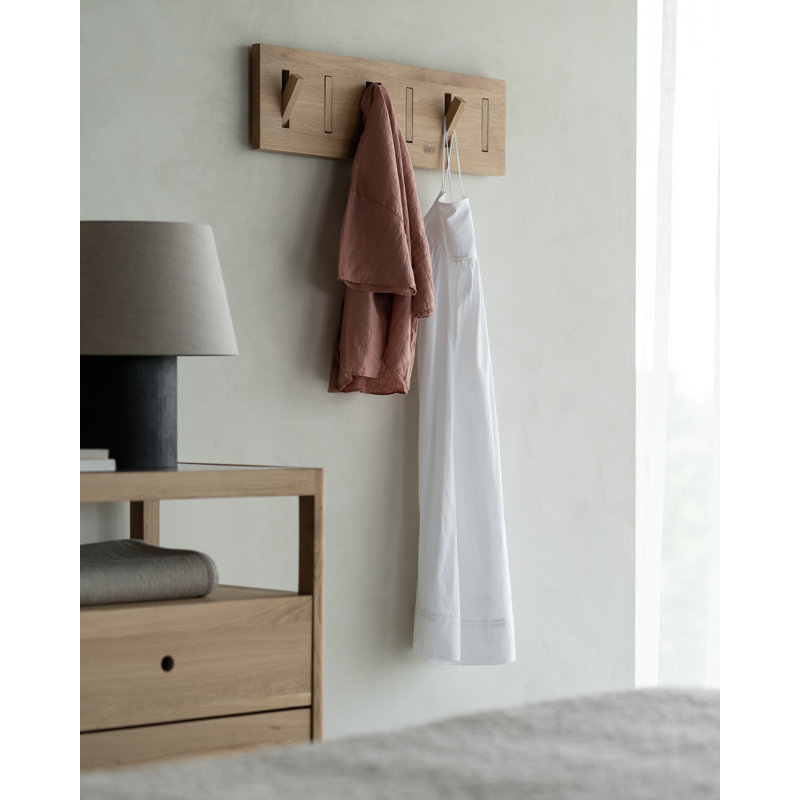 Utilitile 6 - Hook Wall Mounted Coat Rack, Natural Oak
