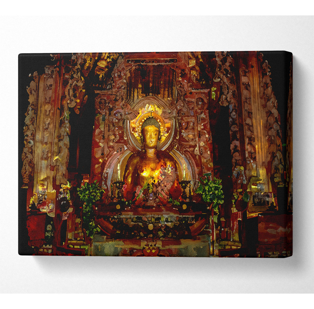 Goldener Buddha Chion Japan - Kunstdrucke auf Leinwand