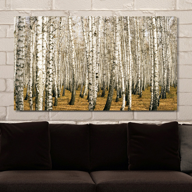 Bouleaux 3, reproduction de photo sur toile tendue, H 24 po x l 40 po x P 1 po