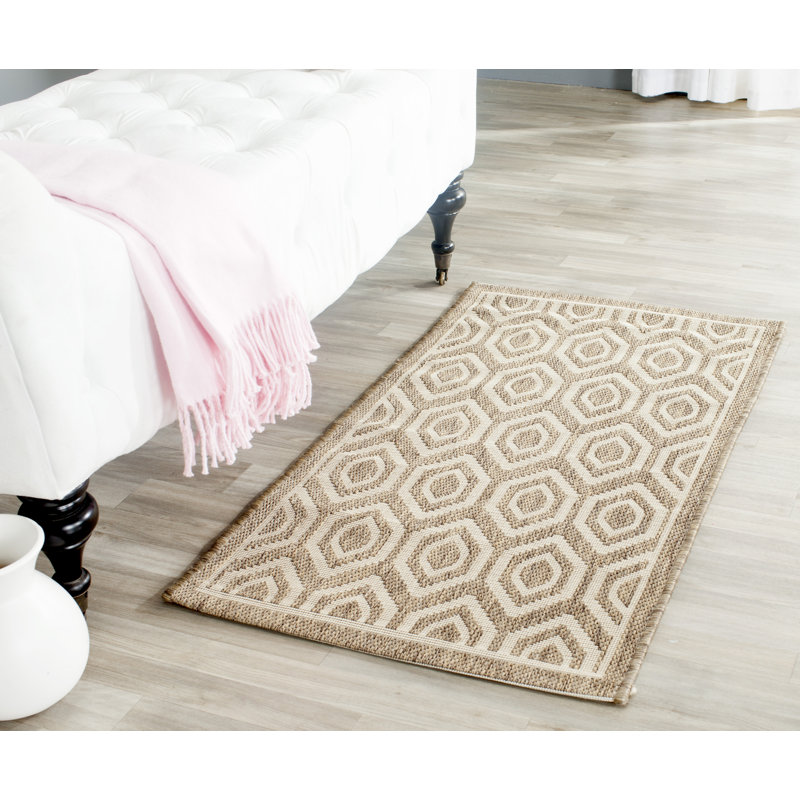 Tapis d'intérieur / extérieur à motif géométrique Deedrick, Rectangle 2 pi x 3 pi 7 po