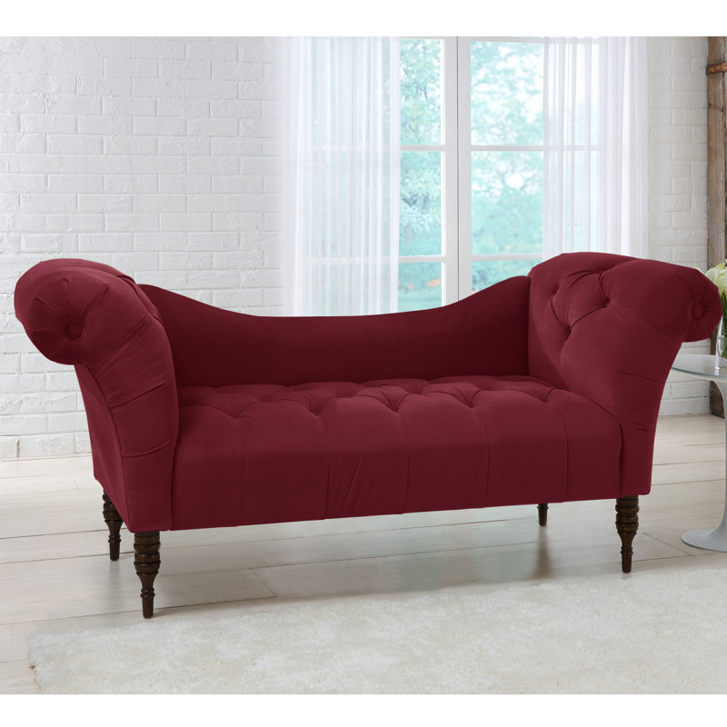 Méridienne rembourrée Kareem, Velours baie classique, Espresso
