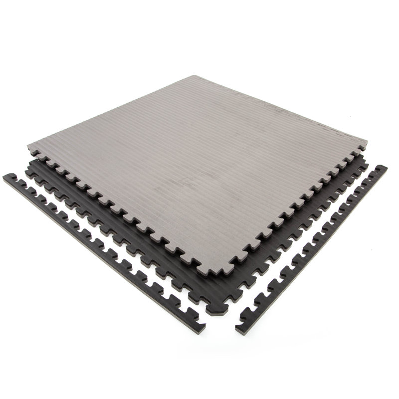 Carreaux de mousse 1/2 po Tatami Gym, Noir / Gris