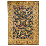 High-Quality Hand-Knotted Black And Gold Area Rug