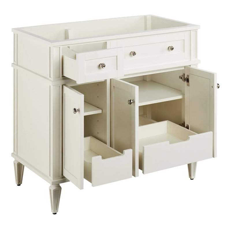 36" Elmdale Single Bathroom Vanity Set with Oval Undermount Sink, Arctic White Quartz, 8" Widespread