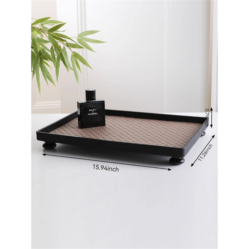 Bruschi Leather / Faux Leather Tray, 0.79" H x 11.26" W x 15.94" D