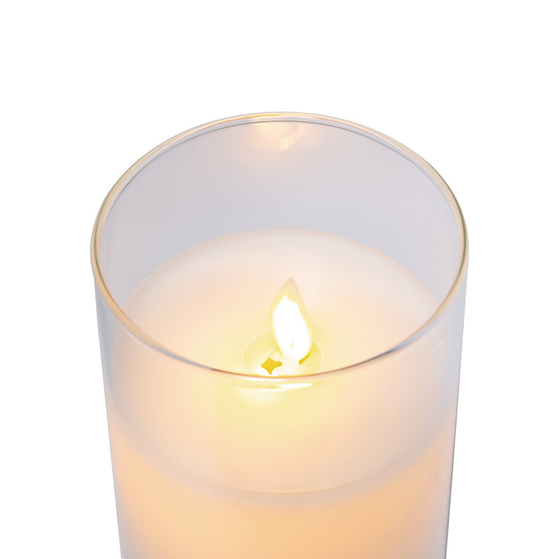 Bougies en cire véritable à DEL avec minuteur à télécommande, Blanc
