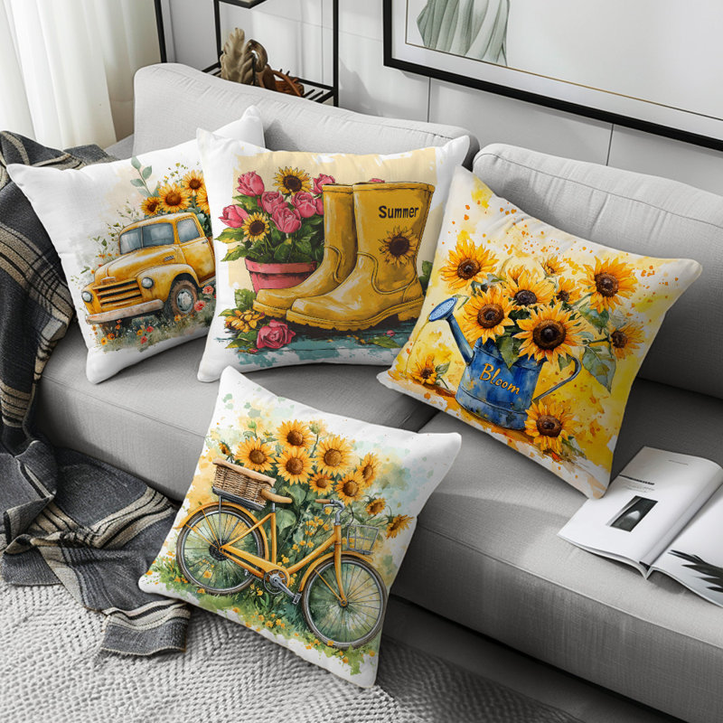 4 housses de coussin décoratives 4 pièces