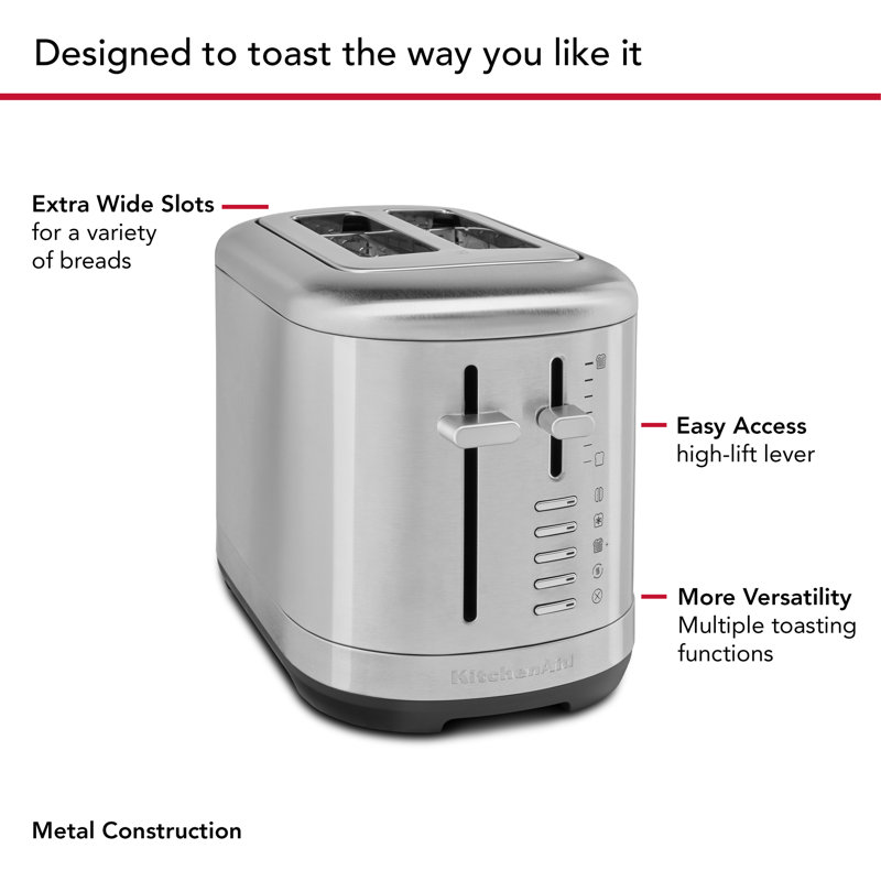 KitchenAid 2 Slice Toaster, Empire Red