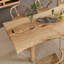 Table de salle à manger en bois massif Free Form Burlywood-2107623348