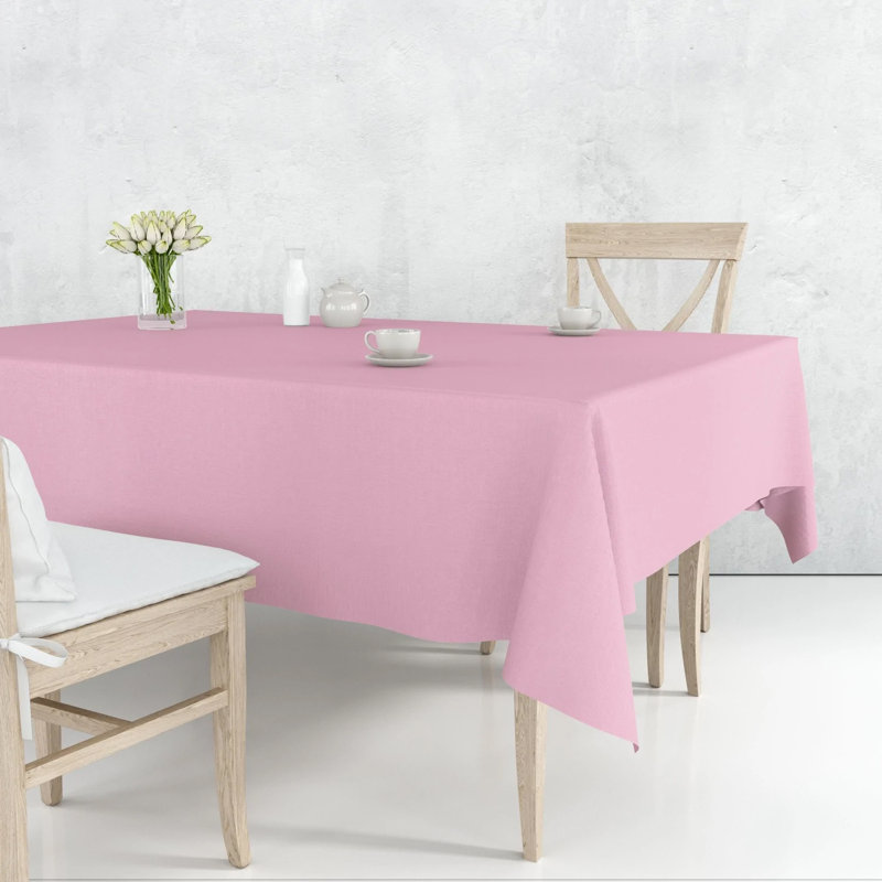 Disposable Plastic Premium Tablecloth Heavyweight Rectangle 54" x 108", Perfect Pink, 1