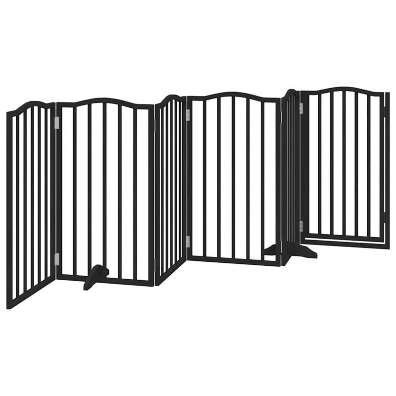 Deance Solid Wood Dog House Door, 90cm H x 300cm W x 2cm D, Black