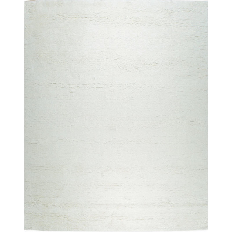 Tapis ivoire en laine noué à la main, 6 pi x 9 pi