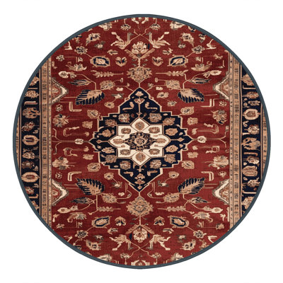 Machine Washable Persian Black Area Rug