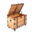 Table de coffre à quatre roulettes avec table de rangement grande capacité et bois naturel récupéré / métal