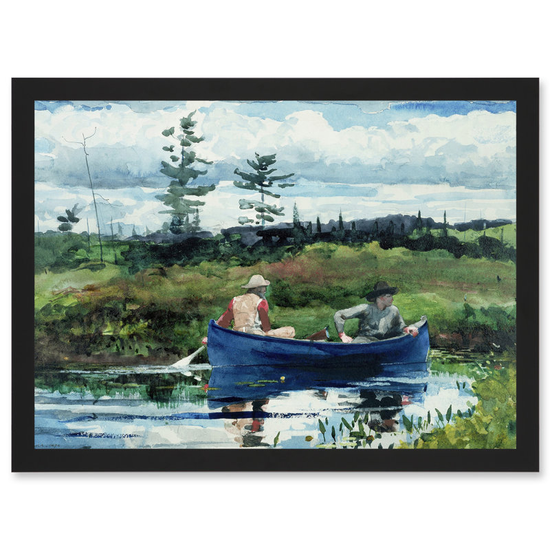 Winslow Homer The Blue Boat - Single Picture Frame Painting, 23.4cm H x 32.3cm W x 1.5cm D