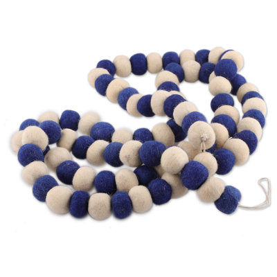The Holiday Aisle® Handmade Holiday Pompoms Wool Felt Garland