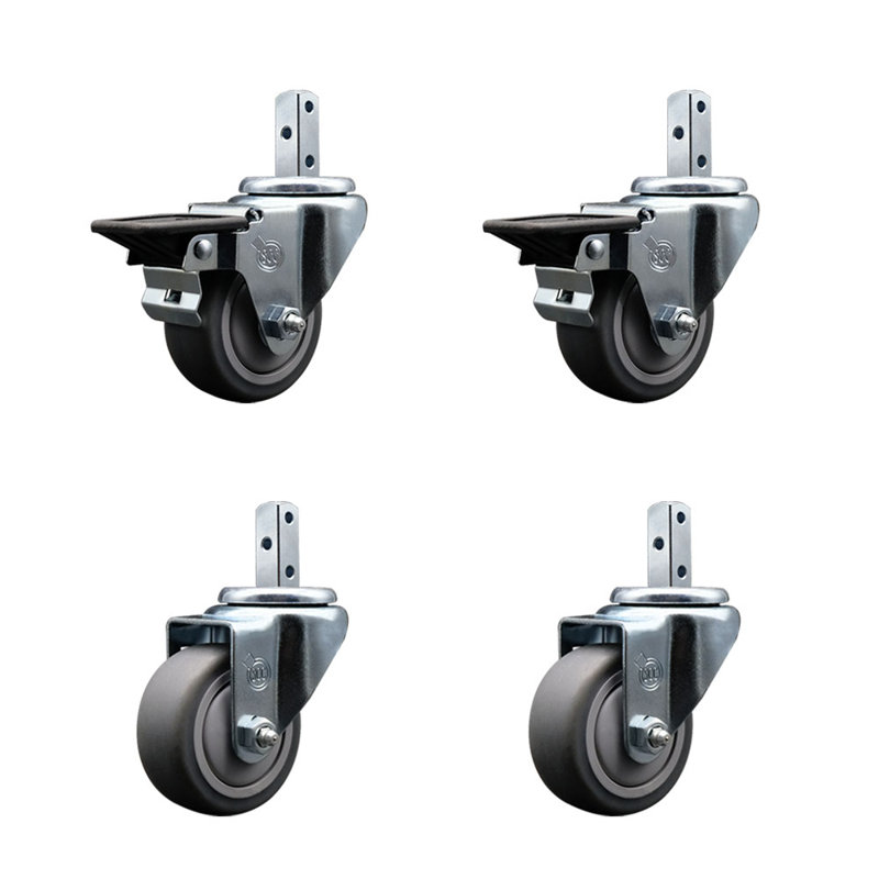 4 Piece Thermoplastic Rubber Caster Set