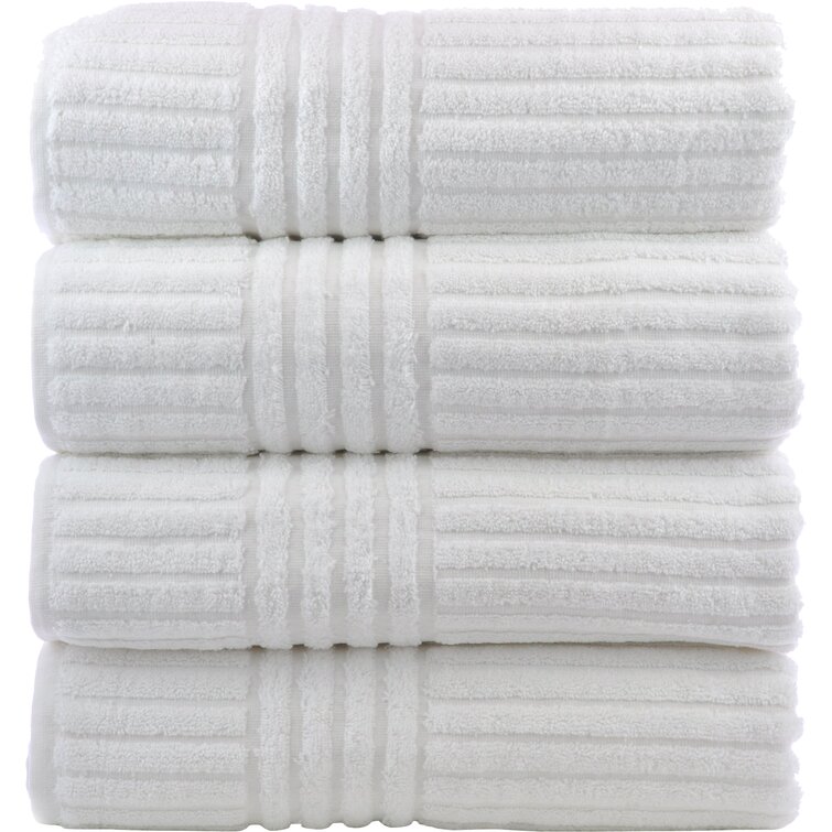 Jaynesha 4 Piece 100% Cotton Bath Towel Set (Set of 4) Latitude Run Color: White